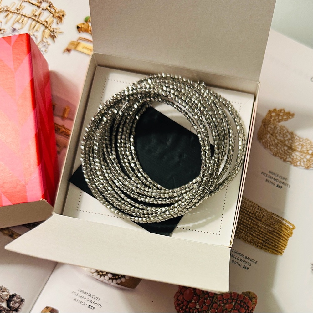 Stella & Dot Bardot Spiral Bracelet Silver